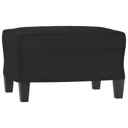 Fauteuil avec repose-pied Noir 60 cm Tissu microfibre 624307624307
