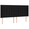 Tête de lit avec oreilles Noir 203x16x118/128 cm Tissu 624309624309