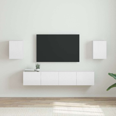 Meuble TV mural 2 pcs Blanc Brillant 30 x 31 x 40 cm 624310624310