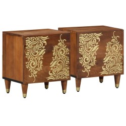 Cabinet de chevet avec porte 2 pcs Marron miel 40 x 33 x 46 cm 624312624312