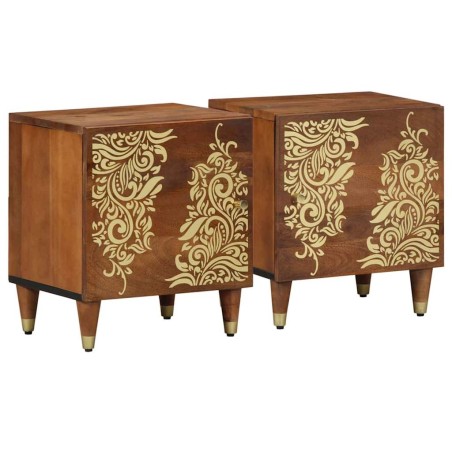 Cabinet de chevet avec porte 2 pcs Marron miel 40 x 33 x 46 cm 624312624312