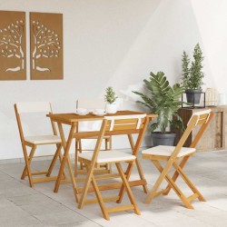 Chaises de bistrot d'extérieur 4 pcs Crème blanc 624313624313