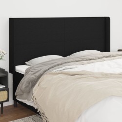 Tête de lit avec oreilles Noir 203x16x118/128 cm Tissu 624315624315