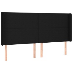 Tête de lit avec oreilles Noir 203x16x118/128 cm Tissu 624315624315