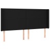 Tête de lit avec oreilles Noir 203x16x118/128 cm Tissu 624315624315