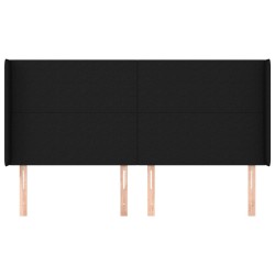 Tête de lit avec oreilles Noir 203x16x118/128 cm Tissu 624315624315