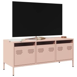 Meuble TV rose 101,5x39x43,5 cm acier laminé à froid 624323624323