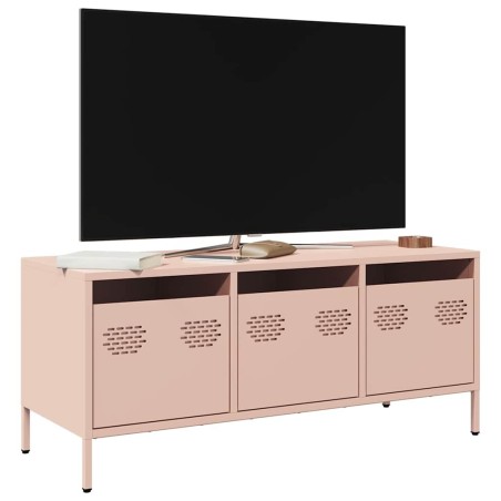 Meuble TV rose 101,5x39x43,5 cm acier laminé à froid 624323624323