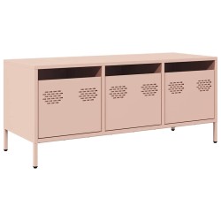 Meuble TV rose 101,5x39x43,5 cm acier laminé à froid 624323624323