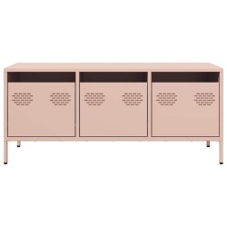 Meuble TV rose 101,5x39x43,5 cm acier laminé à froid 624323624323