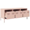 Meuble TV rose 101,5x39x43,5 cm acier laminé à froid 624323624323