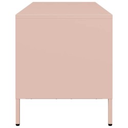 Meuble TV rose 101,5x39x43,5 cm acier laminé à froid 624323624323