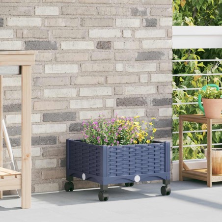 Jardinière avec Roues Gris Bleu 40 x 40 x 33 cm PP 624328624328