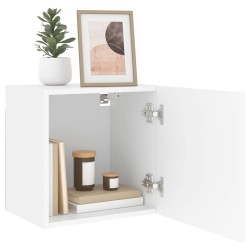 Meuble TV mural blanc 40,5x30x40 cm bois d'ingénierie 624330624330