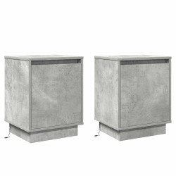 Cabinet de chevet 2 pcs Gris béton 39 x 34,5 x 50 cm 624332624332