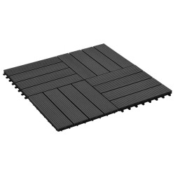 Carreau de terrasse 22 pcs Noir 30 x 30 cm WPC 624334624334