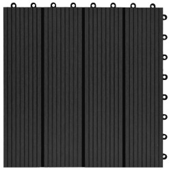 Carreau de terrasse 22 pcs Noir 30 x 30 cm WPC 624334624334
