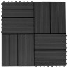Carreau de terrasse 22 pcs Noir 30 x 30 cm WPC 624334624334