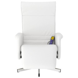 Fauteuil inclinable de massage repose-pieds blanc similicuir 624336624336
