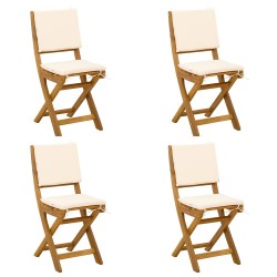 Chaises de bistrot d'extérieur 4 pcs Crème blanc 624340624340