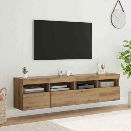 Meubles TV muraux 2 pcs Chêne artisanal Bois d'ingénierie 624346624346