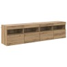 Meubles TV muraux 2 pcs Chêne artisanal Bois d'ingénierie 624346624346