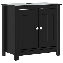 Meubles de salle de bain 4 pcs BERG noir bois de pin massif 624347624347