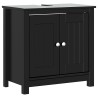 Meubles de salle de bain 4 pcs BERG noir bois de pin massif 624347624347