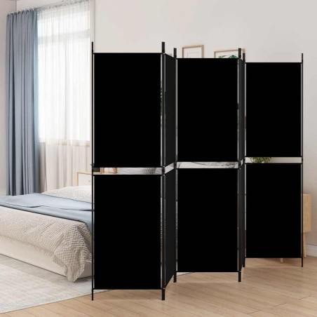 Cloison de séparation 5 panneaux Noir 250x180 cm Tissu 624348624348