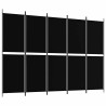 Cloison de séparation 5 panneaux Noir 250x180 cm Tissu 624348624348