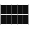 Cloison de séparation 5 panneaux Noir 250x180 cm Tissu 624348624348