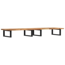 Étagère de vasque murale acier et bois massif d'acacia 624349624349