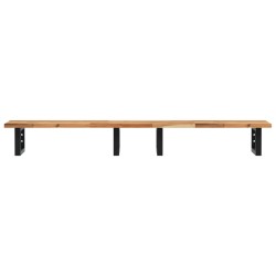 Étagère de vasque murale acier et bois massif d'acacia 624349624349
