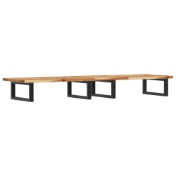 Étagère de vasque murale acier et bois massif d'acacia 624349624349
