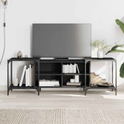 Meuble TV noir 153x37x50 cm bois d'ingénierie 624362624362