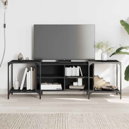 Meuble TV noir 153x37x50 cm bois d'ingénierie 624362624362