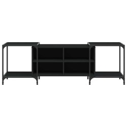 Meuble TV noir 153x37x50 cm bois d'ingénierie 624362624362