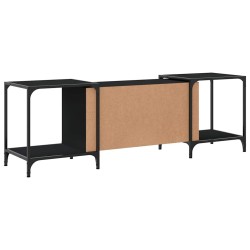 Meuble TV noir 153x37x50 cm bois d'ingénierie 624362624362