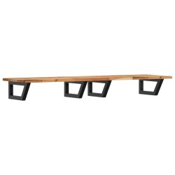 Étagère de vasque murale acier et bois massif d'acacia 624369624369