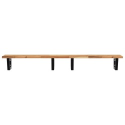 Étagère de vasque murale acier et bois massif d'acacia 624369624369
