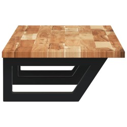 Étagère de vasque murale acier et bois massif d'acacia 624369624369