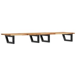 Étagère de vasque murale acier et bois massif d'acacia 624369624369