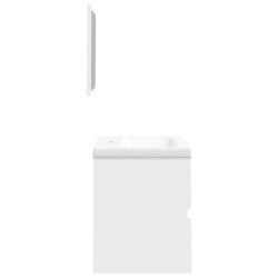 Armoire lavabo de salle de bain avec bassin et miroir Blanc 624371624371