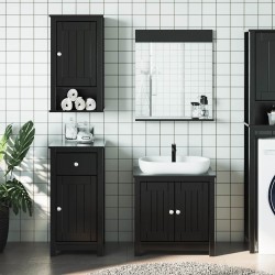 Meubles de salle de bain 3 pcs BERG noir bois de pin massif 624372624372