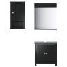 Meubles de salle de bain 3 pcs BERG noir bois de pin massif 624372624372