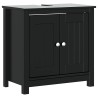 Meubles de salle de bain 3 pcs BERG noir bois de pin massif 624372624372