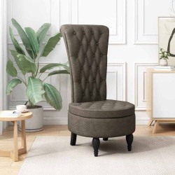Fauteuil à pantoufle Gris foncé 56,5 x 70 x 110 cm Simili daim 624373624373