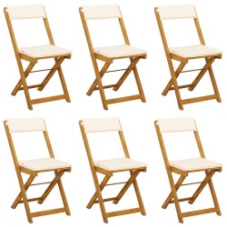 Chaises de bistrot d'extérieur 6 pcs Crème blanc 624380624380