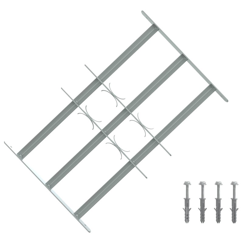 Grille de sécurité pour fenêtres avec 3 barres transversales 624383624383