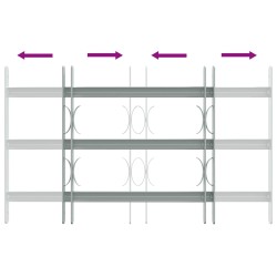 Grille de sécurité pour fenêtres avec 3 barres transversales 624383624383